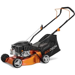 BOUDECH Tagliaerba a spinta con ampiezza di taglio di 400mm ed altezza regolabile su 7 livelli. Rasaerba ultra leggero con potente motore a scoppio 132cc 1,9HP OHV 4 Tempi.