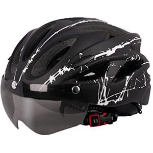 Angyu Durevole Traspirante Casco da Bicicletta con Visiera Staccabile Caschi da Montagna e da Strada Regolabili per Uomini e Donne Adulti (Stile 2,(54-63) cm)