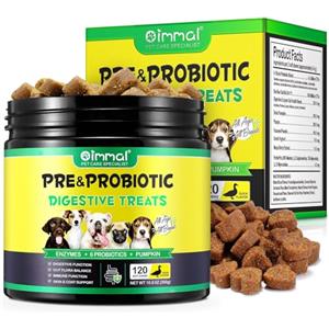 SSS SALLYSS Probiotici per Cani, Probiotici per Cani Enzimi digestivi, Salute dell'intestino, Prurito cutaneo, Allergie, Diarrea, Equilibrio dei lieviti, Sistema immunitario e Supporti per la Salute, 120 Pezzi