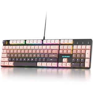 SOLIDEE tastiera gaming meccanica 100%,US Layout QWERTY,Tastiera da Gioco Cablata 104 Tasti Retroilluminata RGB con Tastierino Numerico,Tastiera Meccanica NKRO per laptop Windows(104 Blackberry)