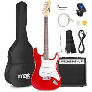 Max Gig Kit Guitarra Eléctrica Rojo con Amplificador 173224