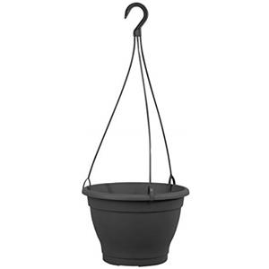 greemotion Vaso fiori sospeso in plastica Lea, fioriera sospesa rotonda con gancio, vaso da appendere, diametro ca. 25 cm, altezza ca. 16,7 cm, antracite