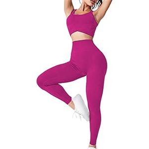 Meaunzyl Completo Palestra Donna Set Di Abbigliamento Yoga Reggiseno Sportivo+Leggings 2 Pezzi Tuta Sportiva Palestra Fitness Activewear Leggins Push Up Top Tuta Donna Ginnastica Per Jogging, Training, Casa