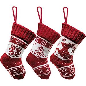 Frgasgds Calza di Natale,3 Pezzi Calza Natalizia Calza Appesa Camino Appesa Calze Renna Calza Natalizia Calze lavorate a Maglia Natale Decorazioni di Calze di Babbo Natale