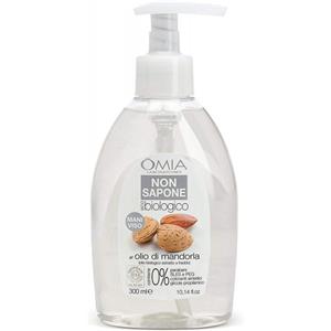 Omia Non Sapone Mani e Viso alla Mandorla 300 ml - Detergente Ecobiologico Privo di Sapone con Olio di Mandorla