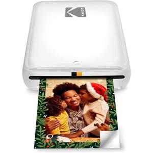 KODAK Step Stampante fotografica istantanea per smartphone - Mini portatile wireless a colori - Foto adesive Zink 2x3" - Bluetooth compatibile con iOS e Android - App di editing divertente - Bianco