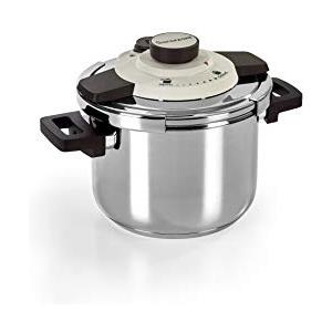 Barazzoni, Acciaio Pentola a Pressione Dual System Facile, Capacità 6 lt, ø 22cm, Inox 18/10, Made in Italy, 6 litri