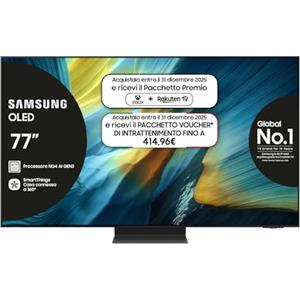 SAMSUNG Smart TV 77'' QE77S95FAEXZT OLED 4K, NQ4 AI Gen4 Processor, 4K AI Upscaling, Glare Free, Dolby Atmos & OTS+, Infinity One Design, 2025