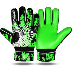 SAWANS Guanti da portiere da calcio, per ragazzi, bambini, ragazzi, adulti, con presa forte, palmo e supporto per polso, antiscivolo (verde, taglia 8, adatti per taglia M-L per adulti)