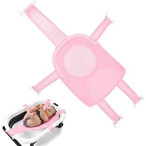 Aolso Cuscino Bagnetto Neonato, Galleggiante Tappetino da Bagno Per Bambini, Riduttore Vaschetta Bagnetto Confortevole, Supporto Pieghevole Per Vasca da Bagno (Rosa)