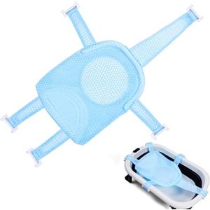 Aolso Cuscino Bagnetto Neonato, Galleggiante Tappetino da Bagno Per Bambini, Riduttore Vaschetta Bagnetto Confortevole, Supporto Pieghevole Per Vasca da Bagno (Azzurro)