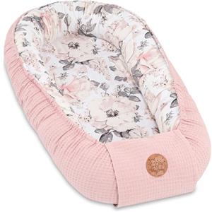 Totsy Baby Riduttore lettino neonato - 50x90cm nido baby nest antisoffoco culla pod cocoonababy confortevole cotone waffle babynest per neonati Rosa selvatica