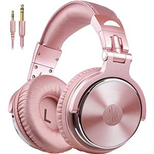 OneOdio Pro 10 Cuffie Over Ear, Cuffie Cablate con Shareport e Microfono, Jack 3,5 e 6,35 mm, Cuffie per Registrazione, Mixaggio, Monitoraggio in Studio, DJ, Chitarra, Podcast, Cellulare, PC -Oro rosa