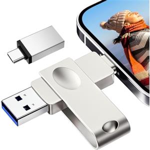 Nanopell [No APP] Chiavetta USB 128 GB, Con Adattatore Standalone di Tipo C, Nanopell Chiavetta USB lphone per Liberare lo Spazio di Archiviazione Del tuo Smartphone, Memoria Esterna lphone per i0S/Android/PC.