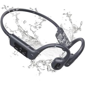 MONODEAL Cuffie Subacquee per Piscina, Cuffie Conduzione Ossea IP68 impermeabile, 32GB MP3 Subacqueo per Nuoto, Bluetooth 5.3 Adatto per Cuffie Bluetooth Sport Nuoto Surf Corsa