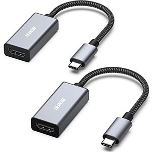 BENFEI Adattatore USB C a HDMI 4K@60Hz, 2 Confezioni Adattatore USB Tipo C a HDMI [Compatibile Thunderbolt 3/4] per iPhone 16,15 Pro/Max MacBook Pro/Air 2023 iPad Pro iMac S23 XPS 17 e altro