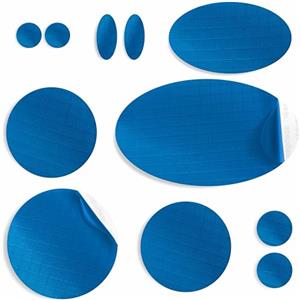 aZengear Toppe di riparazione per piumini, autoadesive, morbide, impermeabili, resistenti agli strappi in tessuto di nylon per fissare i fori nei vestiti, nei sacchi a pelo (11 pezzi, Blu)