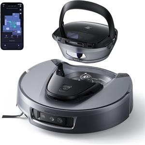3i G10+ Robot Aspirapolvere, Raccoglie e Compatta la Polvere, Forte Aspirazione da 18.000Pa, Spazzola Laterale Retrattile e Mocio, Navigazione Intelligente, Evita Ostacoli, Spazzole Tangle‑Free
