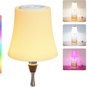 WOKWOYIO Luce per bottiglie di vino senza fili, supporto per luce per bottiglie a LED IP54, lampada da comodino ricaricabile e dimmerabile all'infinito, luce per bottiglie di vino per feste, bar e ristoranti
