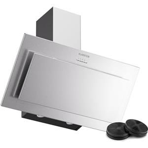 Klarstein Athena Cappe Inclinate 90cm - Cappa Cucina Angolare, 404 m³/h, LED, 3 Velocità, Filtro Carbone, A+++, Aspirante & Ricircolo, Design Moderno, Silenziosa 63 dB, Acciaio inossidabile