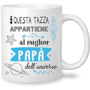 Yufansd Mug Tazza Caffè - Il Miglior Papà dell'Universo - Regalo Originale per la Festa del Papà - Ceramica 350 ML