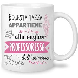 Yufansd Mug Tazza Caffè - aIla Miglior Professoressa dell'Universo - Regali per Professoressa Originale Tazza per una Professoressa Regalo di Fine Anno Addio Pensionato Ceramica 350 ML (Professoressa)