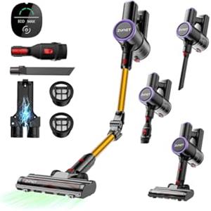 Zynet S9 Aspirapolvere Senza Fili, 45000Pa/500W/45Min Scopa Elettrica Senza Fili con Tubo Pieghevole e Supporto a Parete, Motore Brushless, per Peli di Animali Domestici, Tappeti e Pavimenti Duri