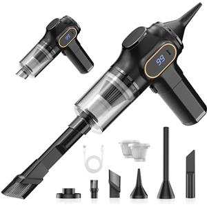 Ginarelo Mini Aspirapolvere Auto Portatile Aspirabriciole - 15000Pa Senza Fili Potente Piccolo Aspiratore Ricaricabile Leggero Cleaner Potenza Alta Aspirazione Aspira Briciole Elettrico Macchina Ginarelo