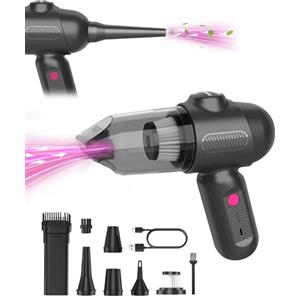 EBOSSOM Aspirapolvere Portatile Senza Fili, 8kPa Aspirabriciole Potente Con Fili, 4 in 1 Mini Aspirapolvere Auto Senza Fili, 4000mAh USB-C Ricaricabile Aspirapolvere Piccolo per Ufficio, Pulizia Cas,Nero