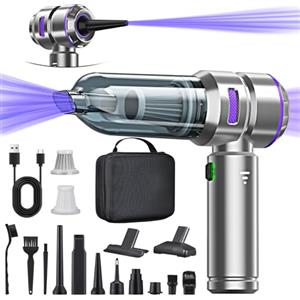 Micisty Aspirapolvere Auto Aspirabriciole Senza Fili Potente 4 in 1, aspirapolver auto,potente, 25000 PA senza fili, 3 marce, 220000 giri/min, per auto, cucina, PC, divano, ufficio, casa e animali