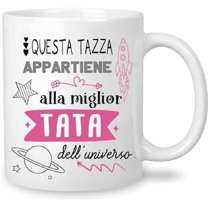 Yufansd Mug Tazza Tata - aIla Migliore Tata dell'Universo - Regali per Tata - Idea Tata Regali Originale Regalo di Compleanno Natale Grazie Tata Regalo Tazza Caffè Ceramica 350 ML (Tata)