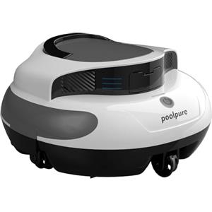 POOLPURE Robot Piscina, Batteria 5000mah, Piscina Senza Fili con Batteria, Parcheggio Automatico, Indicatori LED, Batteria Autonomia 100 Min per Piscine di 90 m²