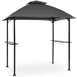blumfeldt Steakhouse al Sur - Gazebo, Parasole, 244x260x152cm (LxAxP), Tetto/Parasole: Poliestere 160g Idrorepellente/Ignifugo, Telaio: 4x4cm, Acciaio Rivestito a Polveri, Grigio Scuro