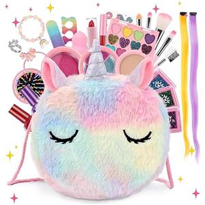 Anpro Trucchi Bambina Set, 41 Pezzi Set di Trucchi per Bambini e Bambine, per ragazze, Giocattoli, Halloween, Natale, Regalo di Compleanno per Ragazze 4, 5, 6, 7, 8, 9, 10 anni