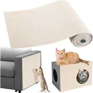 Gimars Tiragraffi Divano,Autoadesivo Tabella Tiragraffi per Gatti, Protezione Divano Graffi Gatto,Tappetino Tiragraffi per Gatti,Proteggi Divano Gatti Graffi, Facile da Tagliare 200cm×40cm