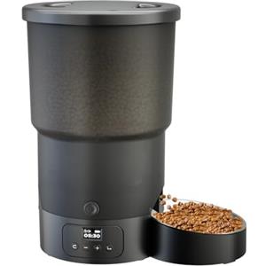 Gimars 5L Distributore Automatico Cibo Gatti, Schermo LCD Facile da Usare, Dispenser Crocchette Cani Programmabile da 1-6 Pasti al Giorno, Ciotola in Acciaio Inossidabile, Registrazione Vocale 10s