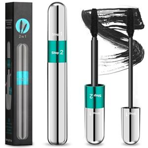 LOPHE Mascara Waterproof, Volumizzante e Allungante Mascara a Doppio Scovolino, Mascara Aumenta la Lunghezza, Incurva Per 24H di Volume a Prova di Sbavatura e No Trasfer(A)