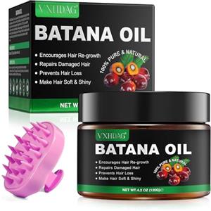 DXYMN Olio di Batana per la crescita dei capelli con Massaggiatore per Cuoio Capelluto, elimina le doppie punte, ripristina i capelli danneggiati, migliora la luminosità dei capelli 120 G