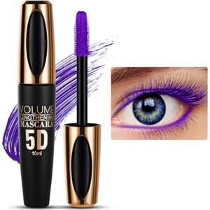 LOPHE Mascara Spesso 5D Waterproof a Long-Lasting di Viola - Effetto Naturale, Effetto Occhi Grandi Amplificato, 10ml