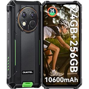 OUKITEL G1 Rugged Smartphone Android 14-2024 24GB+256GB/1TB 10600mAh Telefono Indistruttibile, 6.52" HD+ Display Octa-Core 48MP Camera IP68/IP69K Cellulare Robusto, 4G Dual SIM/NFC/OTG/Face ID/GPS