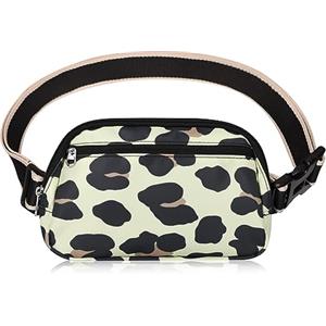 DMLuna Piccole borse a tracolla da donna alla moda e leggeri marsupi per donna e uomo, mini marsupio marsupio con tracolla regolabile per corsa, allenamento e viaggio, Z-Black-Brown-Leopard, Small