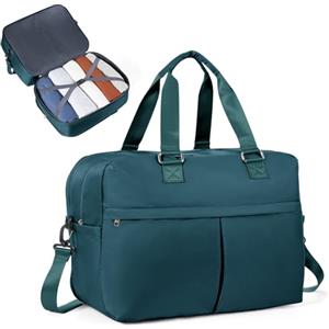 SEAFEW Borsone da Viaggio Grand,Bagaglio a Mano 45x36x20 Easyjet Borsa da Viaggio Espandibile, Borsa da Cabina per Easyjet 45x36x20 Borsa Sportiva Borsone da Palestra Borsa da Weekend,K4-Blu pavone