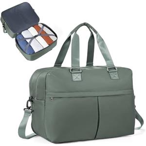 SEAFEW Borsone da Viaggio Grand,Bagaglio a Mano 45x36x20 Easyjet Borsa da Viaggio Espandibile, Borsa da Cabina per Easyjet 45x36x20 Borsa Sportiva Borsone da Palestra Borsa da Weekend,K3-Verde