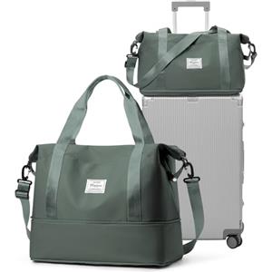 HPLQQ Borsone da Viaggio 40x20x25 per Ryanair Bagaglio a Mano 40x30x20, Borsa Sportiva Borsone da Palestra, Borsa da Weekend, Ospedale Parto, Danza Espandibile,A03-Verde militare