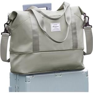 SEAFEW Borsone da Viaggio,Bagaglio a Mano 40x20x25 Ryanair Borsa da Viaggio Espandibile,Borsa da Cabina Ryanair 40x30x20 Borsa Sportiva Borsone da Palestra Borsa da Weekend,A8-Grigio marrone