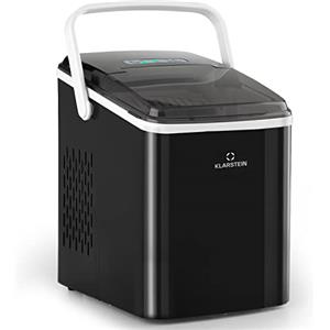 Klarstein Macchina Ghiaccio 2L, Macchina del Ghiaccio Professionale, Fabbricatore Ghiaccio Secco Alimentare 12kg, Cubetti di Grandi Piccole Dimensioni, Macchina Ghiaccio Casa Autopulente Cocktail