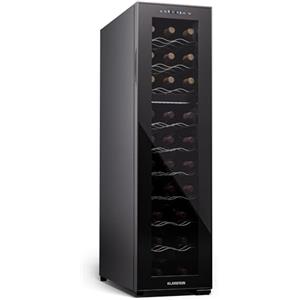 KLARSTEIN Cantinetta Vino Refrigerata a Zona Doppia per Interno/Esterni, Frigo Bar, Cantina Vino con Porta in Vetro, Mini Frigo Silenzioso, Frigorifero Piccolo Touch Control, 5-18°C, 27 Bottiglie