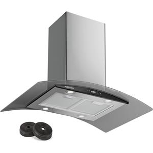 Klarstein Cappa Aspirante a Incasso 90cm, Cappa Cucina con Filtro, Cappa Cucina in Alluminio Lavabile in Lavastoviglie, Cappa Incasso con Flusso d'Aria 600m³/h, LED, Cappa Filtrante con Touch Control