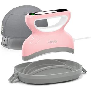 Calogy Mini Pressa a Caldo per Cappelli con Conto alla Rovescia, Temperatura Massima 210℃, Base Rotonda per Cappelli, Berretti, Snapback, Cappello da pescatore, Cappello da sole (Rosa)