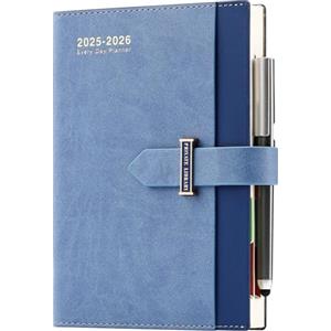 Mcdsuc Diario accademico 2025-2026 Pagina al giorno A5, agosto 2025 - agosto 2026 Diario,13 mesi produttività giornaliera e mensile Planner 25/26 con penna,3 segnalibri, adesivi, tasca interna,Blue